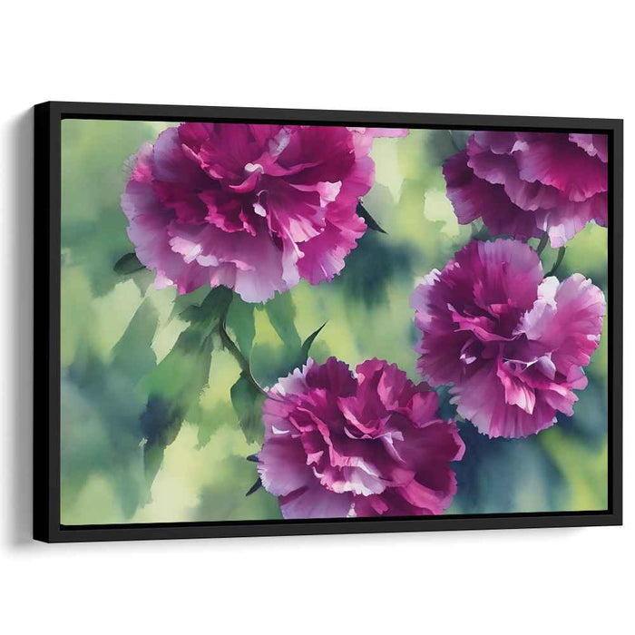 Magenta Dream Petals: Watercolor Magenta Flower Canvas Art Print
