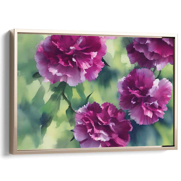 Magenta Dream Petals: Watercolor Magenta Flower Canvas Art Print