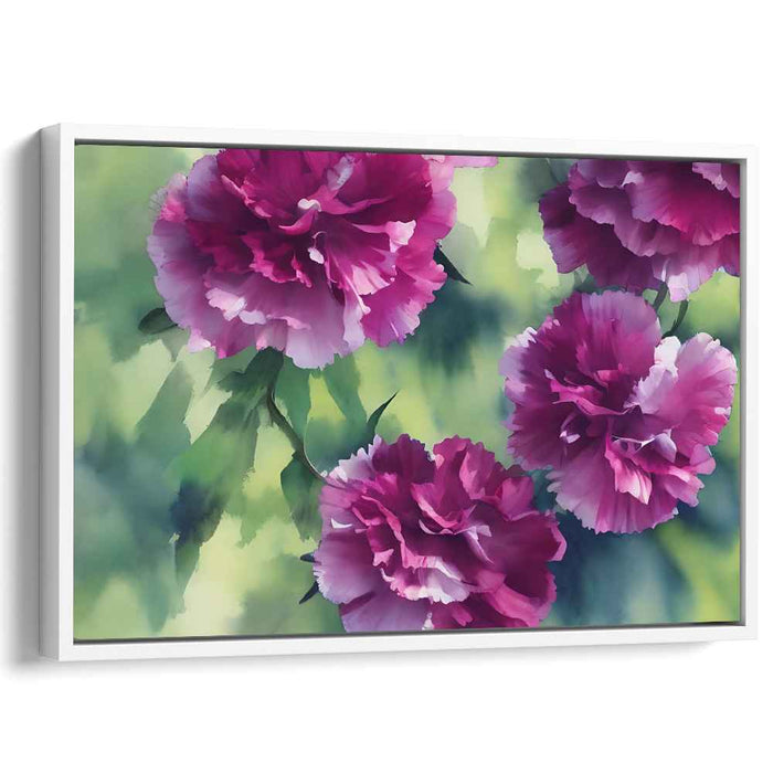 Magenta Dream Petals: Watercolor Magenta Flower Canvas Art Print