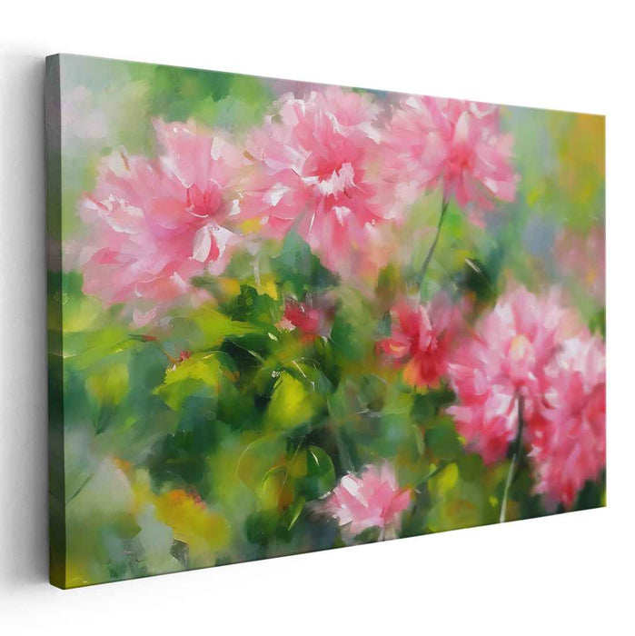 Blush Ballet: Impressionist Pink Floral Canvas Art Print
