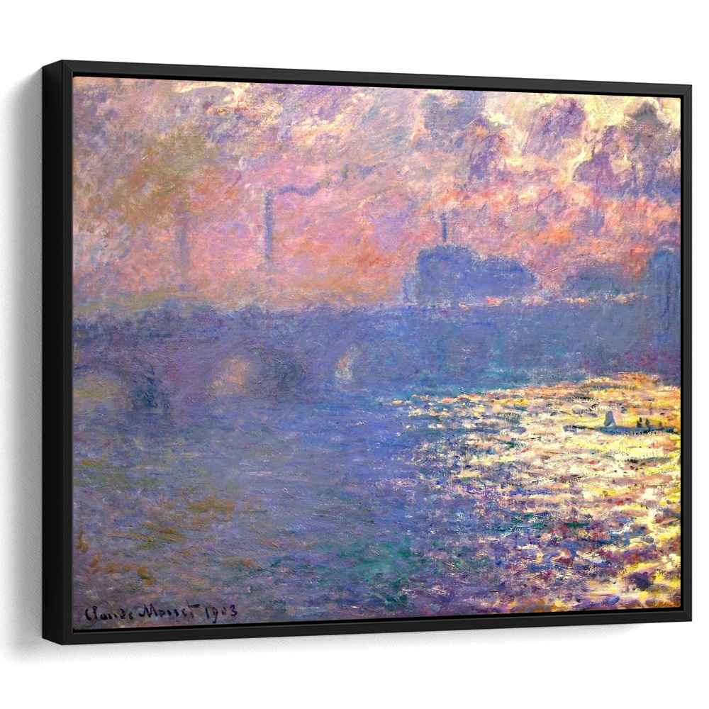 Waterloo Bridge, Sunlight Effect by Claude Monet - Canvas Artwork