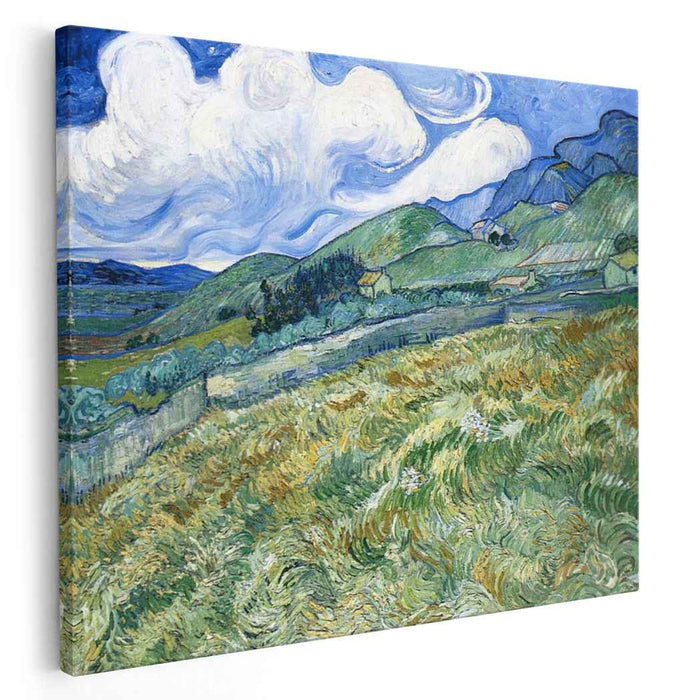 Wheatfield with Mountains in the Background (1889) by Vincent van Gogh