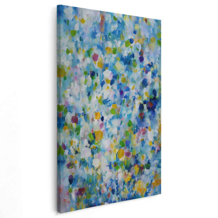 Fleeting Floral Whispers: Vibrant Abstract Garden Canvas Art Print