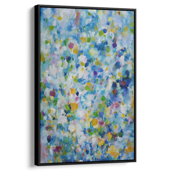 Fleeting Floral Whispers: Vibrant Abstract Garden Canvas Art Print