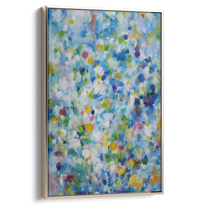 Fleeting Floral Whispers: Vibrant Abstract Garden Canvas Art Print
