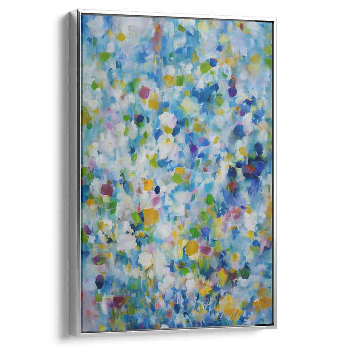 Fleeting Floral Whispers: Vibrant Abstract Garden Canvas Art Print