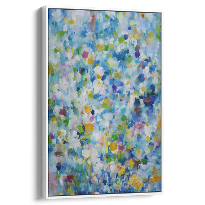 Fleeting Floral Whispers: Vibrant Abstract Garden Canvas Art Print