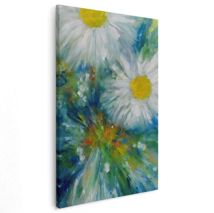 Blooming Daisies: Vibrant Impressionist Floral Canvas Art Print