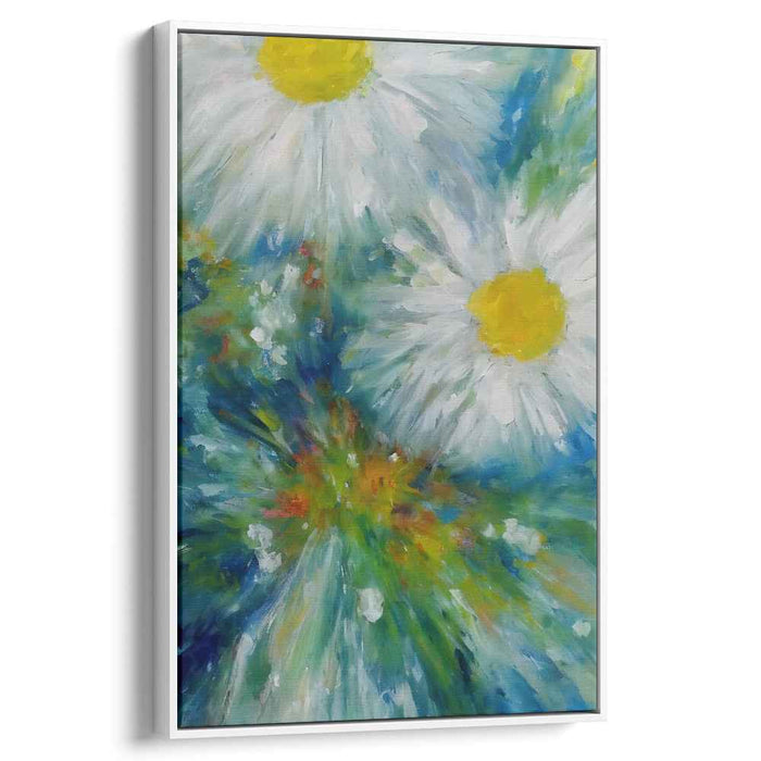 Blooming Daisies: Vibrant Impressionist Floral Canvas Art Print