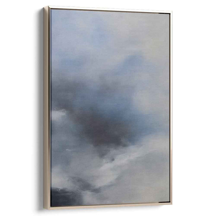 Midnight Tranquility Dance: Serene Blue and Black Abstract Canvas Art