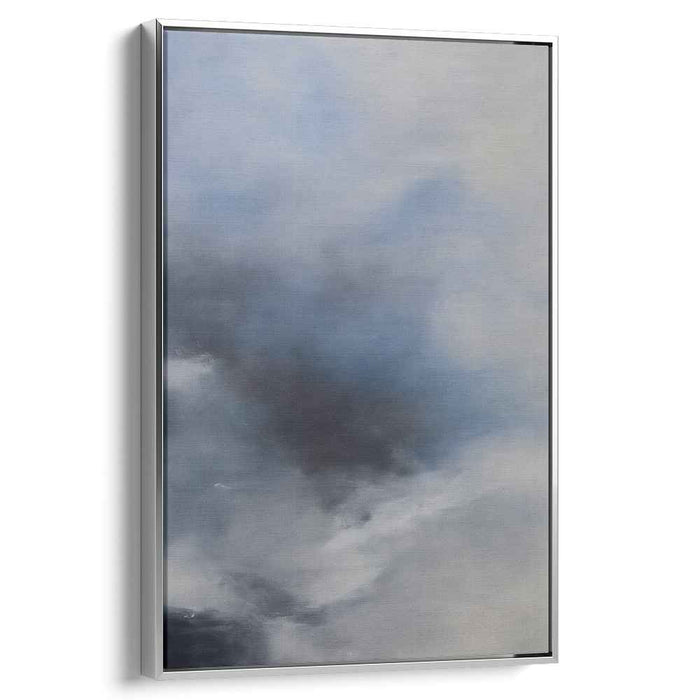 Midnight Tranquility Dance: Serene Blue and Black Abstract Canvas Art