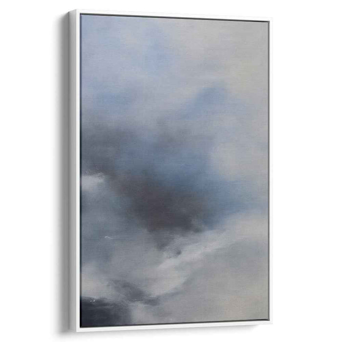 Midnight Tranquility Dance: Serene Blue and Black Abstract Canvas Art