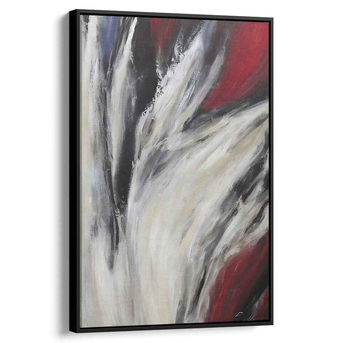 Whispers of Scarlet Snow: Abstract Expressionist Red and White Canvas Art Print