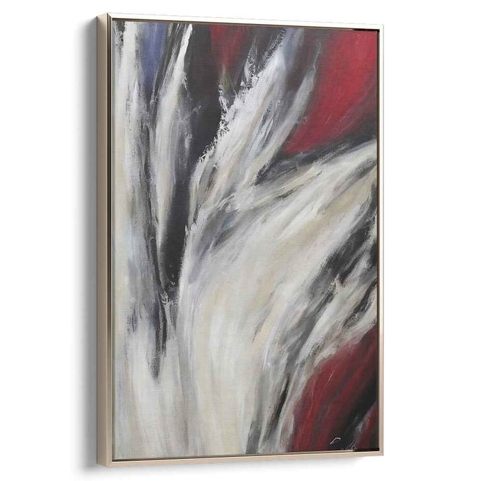 Whispers of Scarlet Snow: Abstract Expressionist Red and White Canvas Art Print