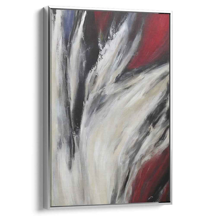 Whispers of Scarlet Snow: Abstract Expressionist Red and White Canvas Art Print