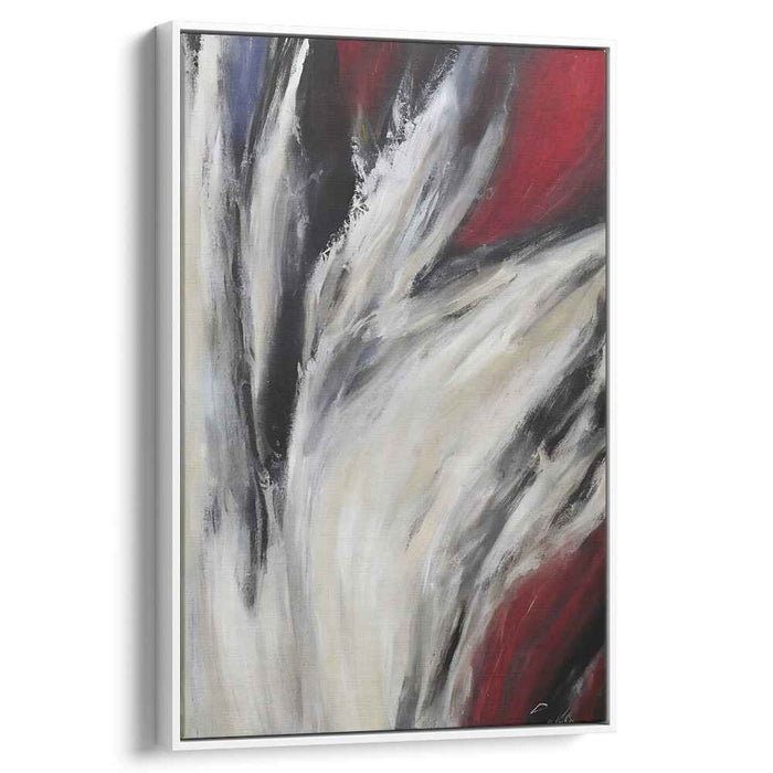 Whispers of Scarlet Snow: Abstract Expressionist Red and White Canvas Art Print