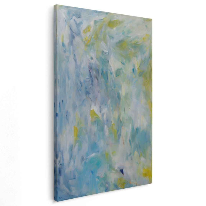 Aqua Abstract Reflections: Abstract Blue and Green Canvas Art Print