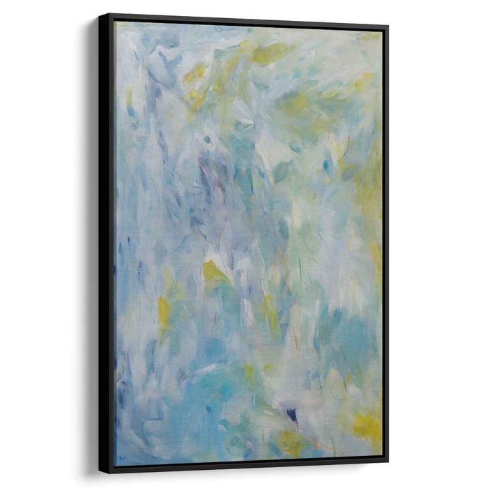 Aqua Abstract Reflections: Abstract Blue and Green Canvas Art Print