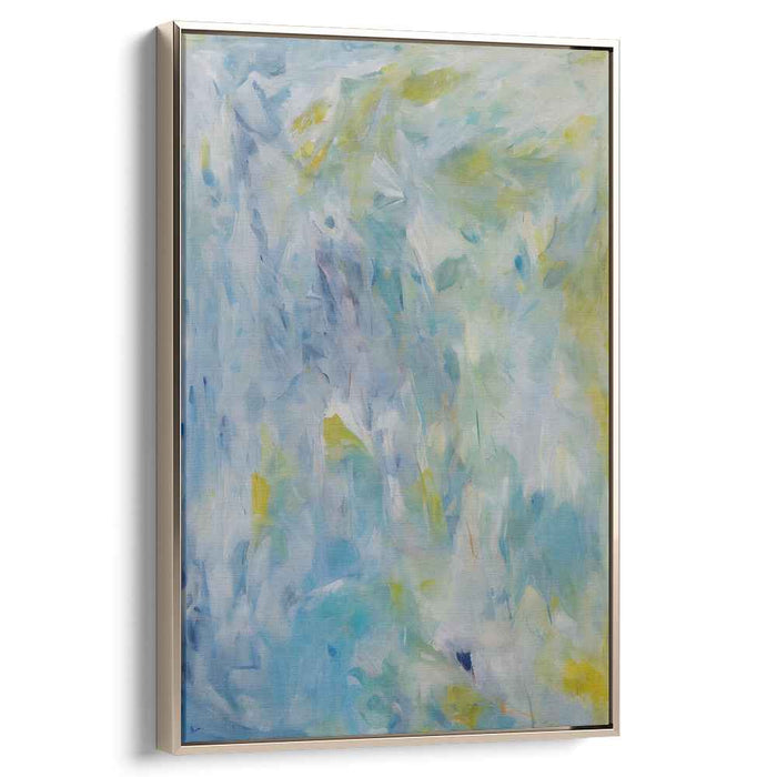 Aqua Abstract Reflections: Abstract Blue and Green Canvas Art Print