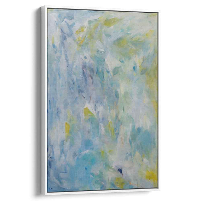 Aqua Abstract Reflections: Abstract Blue and Green Canvas Art Print