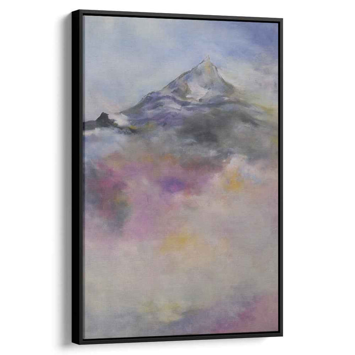 Misty Peakscape Illusion: Dreamlike Mountain Mist Landscape Canvas Art Print