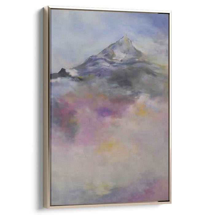 Misty Peakscape Illusion: Dreamlike Mountain Mist Landscape Canvas Art Print