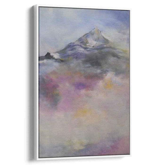 Misty Peakscape Illusion: Dreamlike Mountain Mist Landscape Canvas Art Print