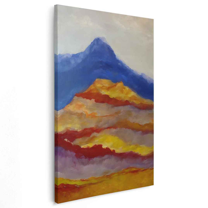 Mountain Melancholy: Vibrant Mountain Landscape Canvas Art Print
