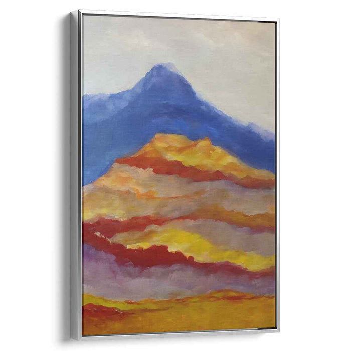 Mountain Melancholy: Vibrant Mountain Landscape Canvas Art Print
