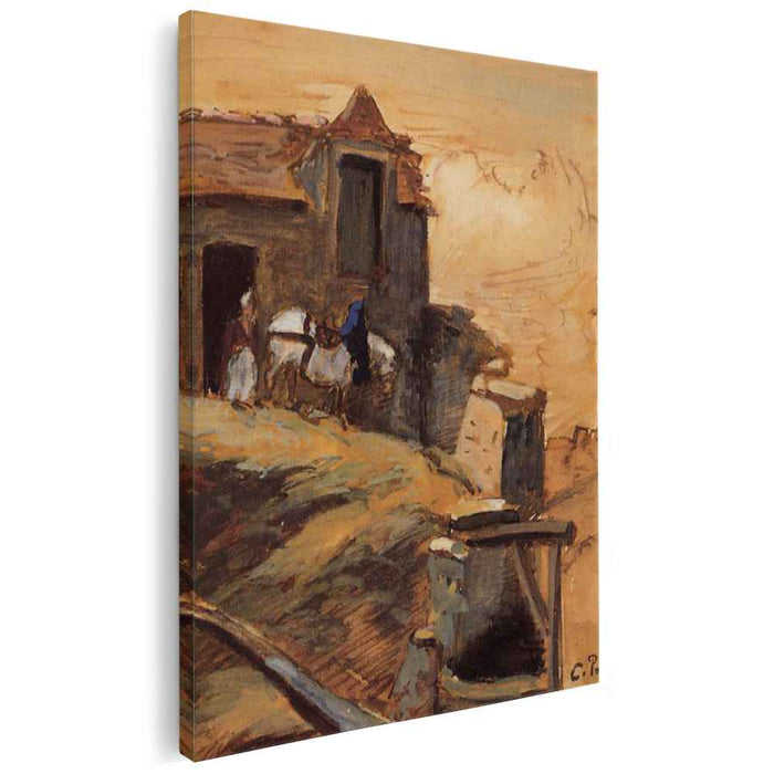 White Horse on a Farm (1874) by Camille Pissarro