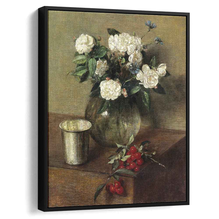 White Roses and Cherries (1865) by Henri Fantin-Latour