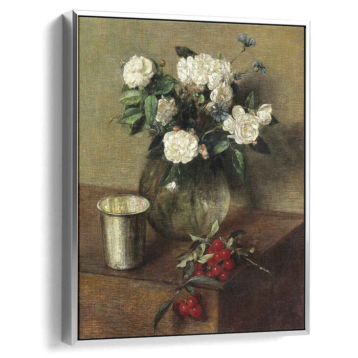 White Roses and Cherries (1865) by Henri Fantin-Latour