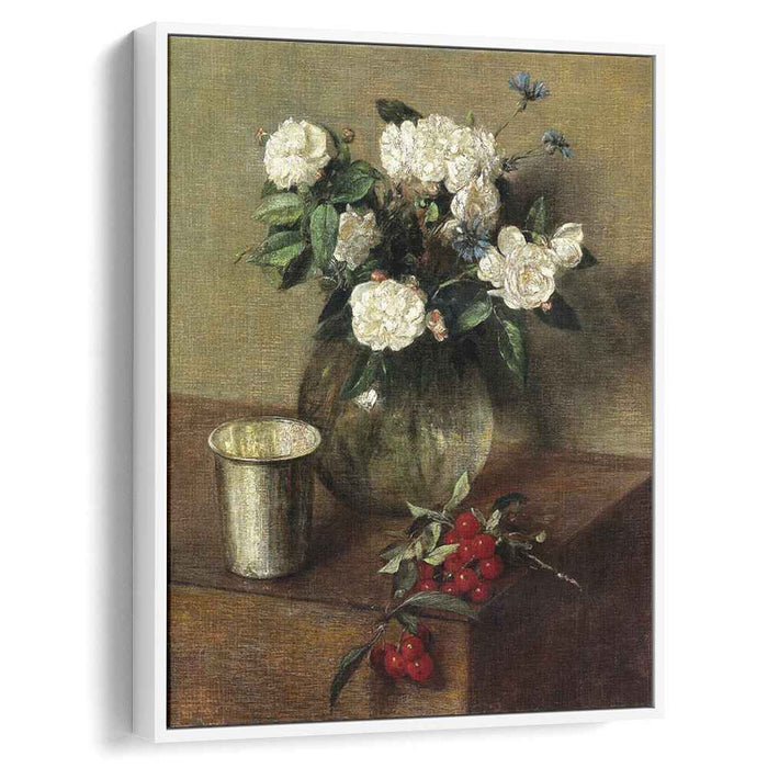 White Roses and Cherries (1865) by Henri Fantin-Latour