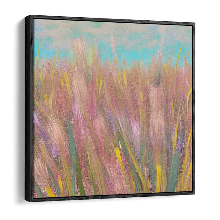 Soft Meadow Whispers: Pastel Wild Grasses Canvas Art Print