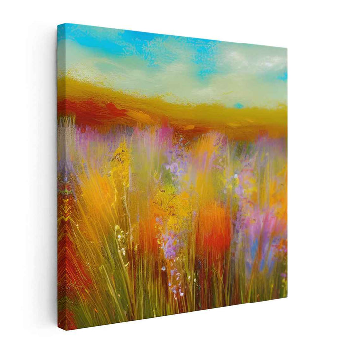 Sunlit Meadows: A Vivid Impressionist Landscape Canvas Art