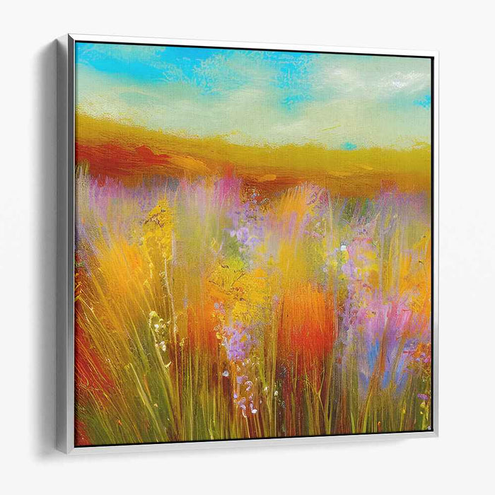 Sunlit Meadows: A Vivid Impressionist Landscape Canvas Art