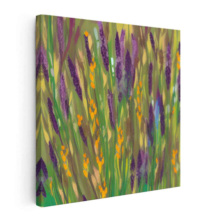 Ablaze with Blossoms: Impressionistic Wildflower Meadow Canvas Art Print