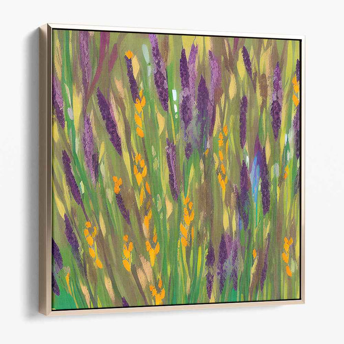 Ablaze with Blossoms: Impressionistic Wildflower Meadow Canvas Art Print