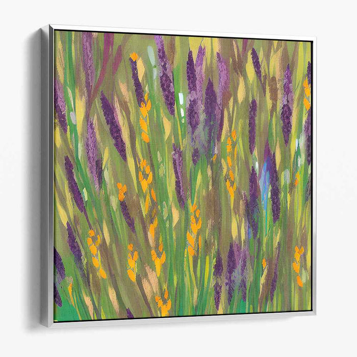 Ablaze with Blossoms: Impressionistic Wildflower Meadow Canvas Art Print