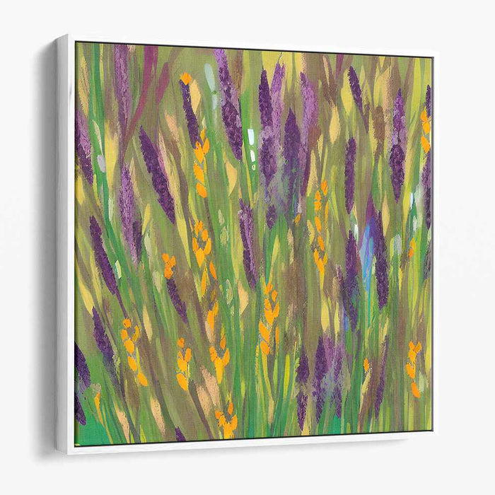 Ablaze with Blossoms: Impressionistic Wildflower Meadow Canvas Art Print