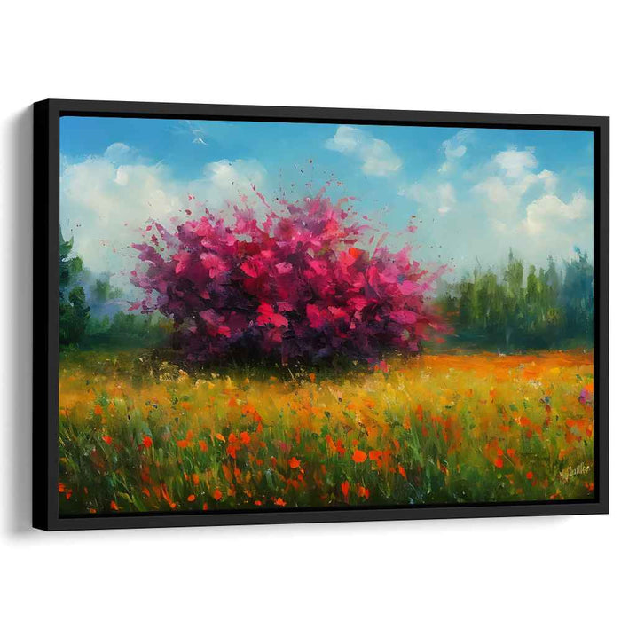 Floral Tapestry: Vibrant Floral Landscape Canvas Art