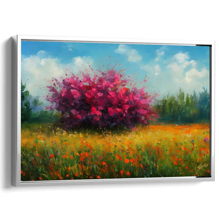 Floral Tapestry: Vibrant Floral Landscape Canvas Art