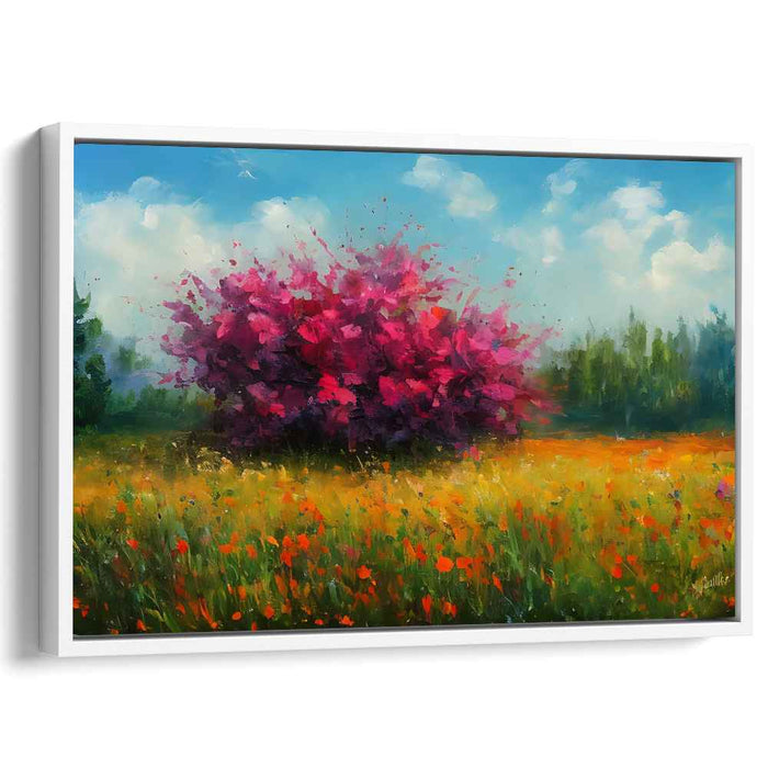 Floral Tapestry: Vibrant Floral Landscape Canvas Art