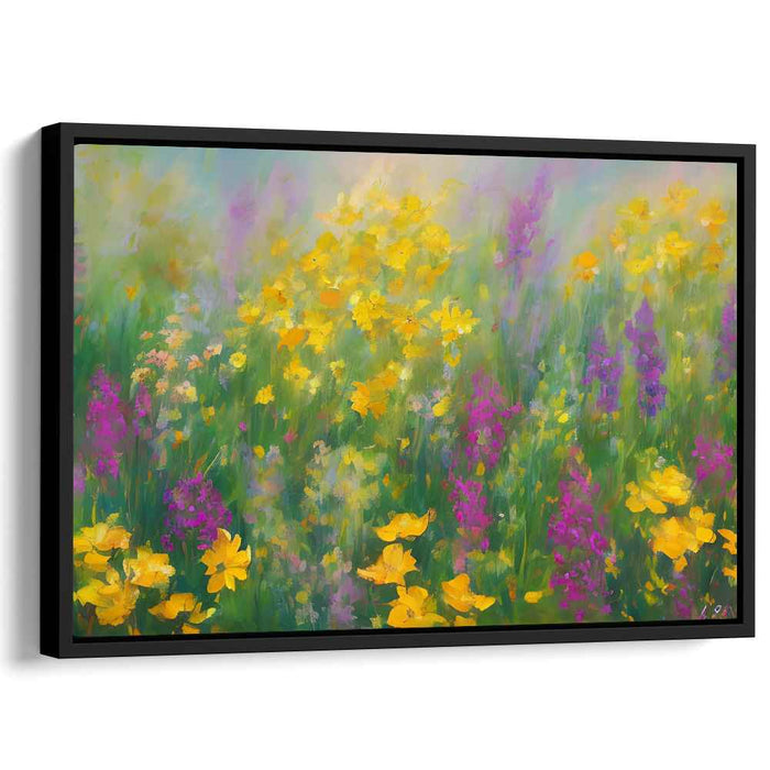 Floral Brushstrokes Dance: Impressionist Wildflower Canvas Art