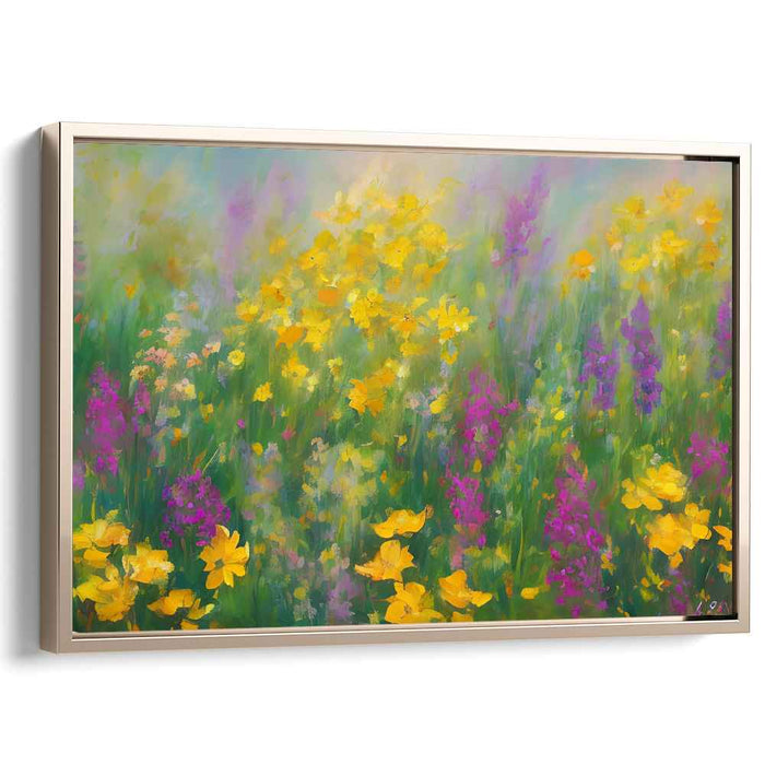 Floral Brushstrokes Dance: Impressionist Wildflower Canvas Art