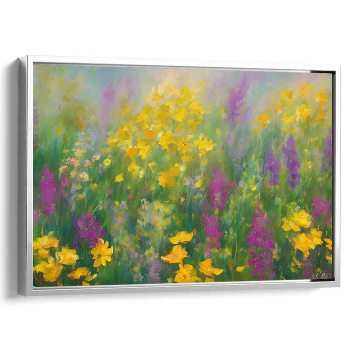 Floral Brushstrokes Dance: Impressionist Wildflower Canvas Art