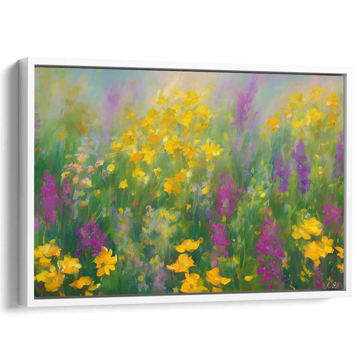 Floral Brushstrokes Dance: Impressionist Wildflower Canvas Art