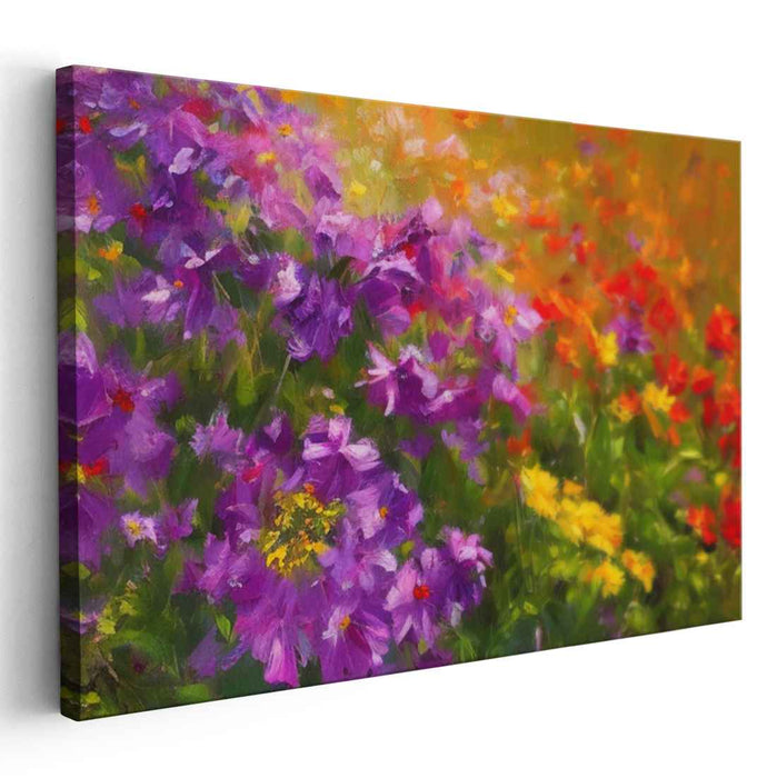 Petals Dance Abstract Symphony: Vibrant Floral Impressionist Canvas Art