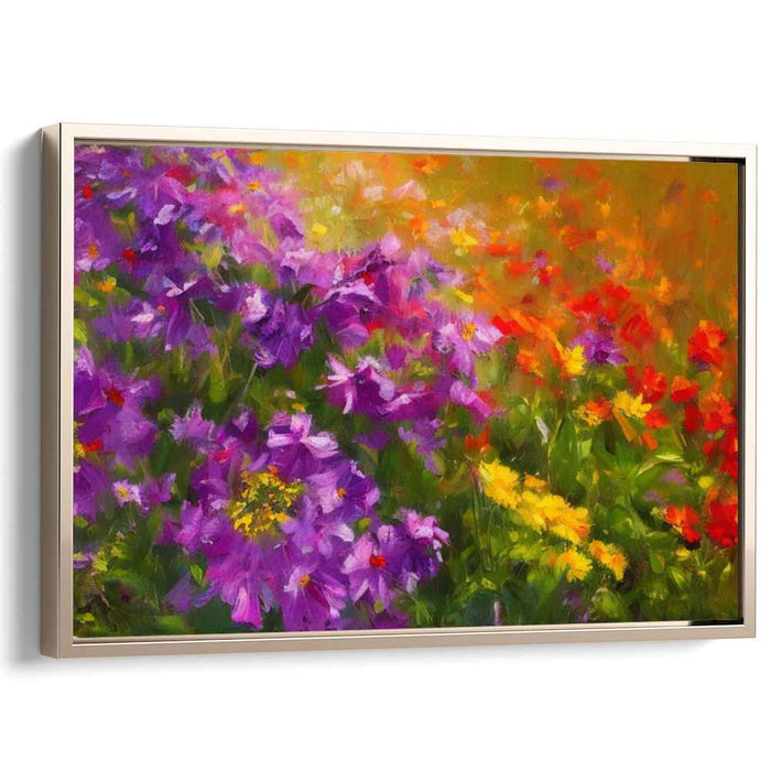 Petals Dance Abstract Symphony: Vibrant Floral Impressionist Canvas Art