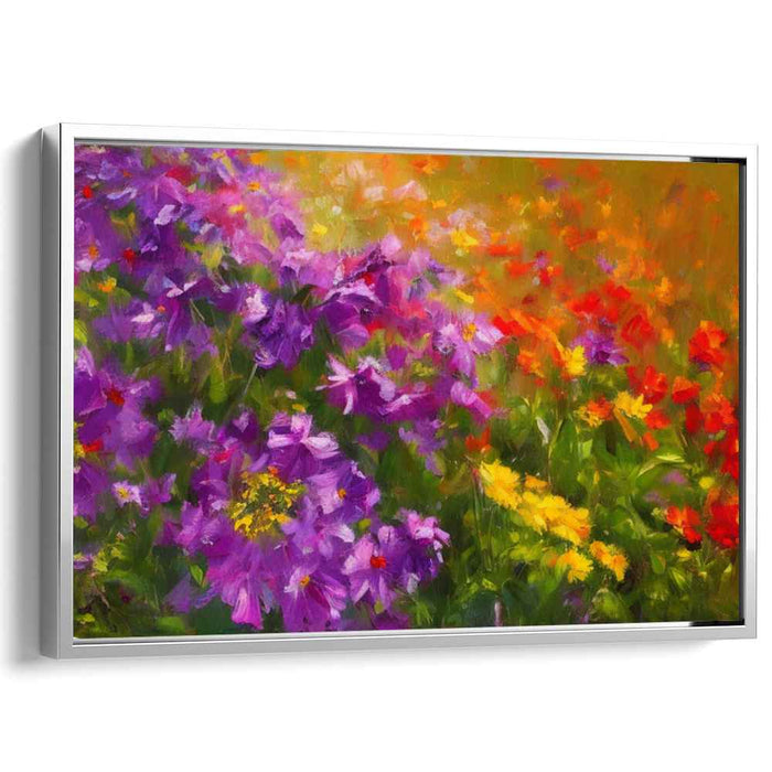 Petals Dance Abstract Symphony: Vibrant Floral Impressionist Canvas Art